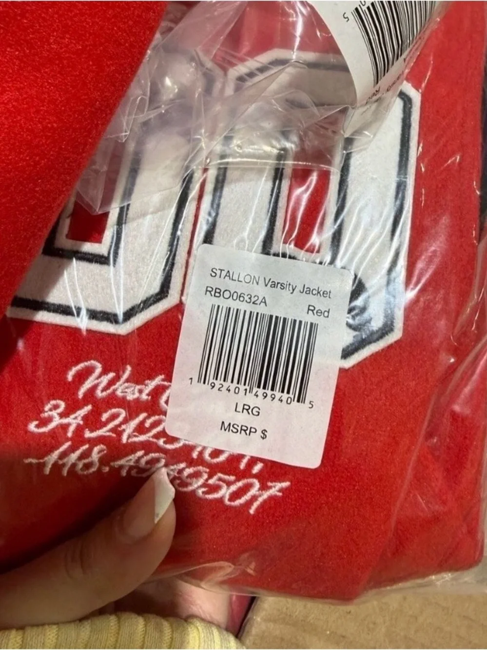 Source Unknown Red and Black Kids Varsity Letterman Jacket